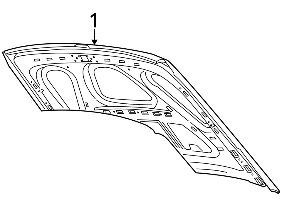 1998-2011 Ford Crown Victoria Hood Oem WRDJM - Image 3 of 3