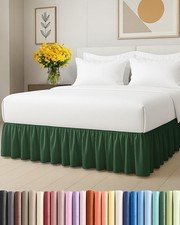 Bedskirt King Size Ruffle - 18 inch Drop Dust Ruffle Bed Skirt with Platform -
