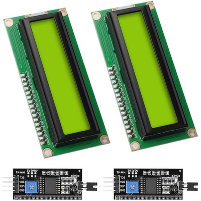 LCD Display 16x2 I2C Modul, Compatible with Arduino, Raspberry Pi, 5V, Yellow...