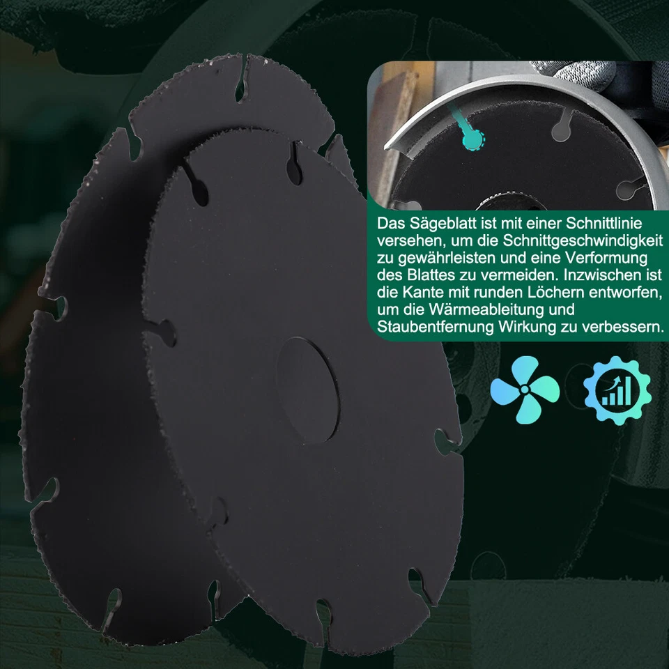 Trennscheibe 76-125mm Hartmetall Flexscheibe Holzsägeblatt für Holz Plastik 8/9T - Bild 4 von 4