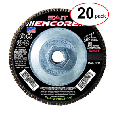 Sait 71209 - 4-1/2'' X 7/8'' 80G Encore Flap Disc -  (20Pack)
