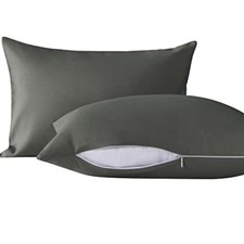 2 Pack Pillows with Microfiber 13x18 Inch Pack of 2 Dark Grey Microfiber 