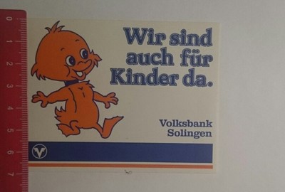 Aufkleber/Sticker: Volksbank Solingen wir sind auch für Kinder da (071216140)