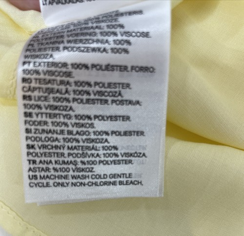 H&M Midirock buttergelb Akkordeonfalten US 8 Seitenreißverschluss flacher Bund - Bild 10 von 12