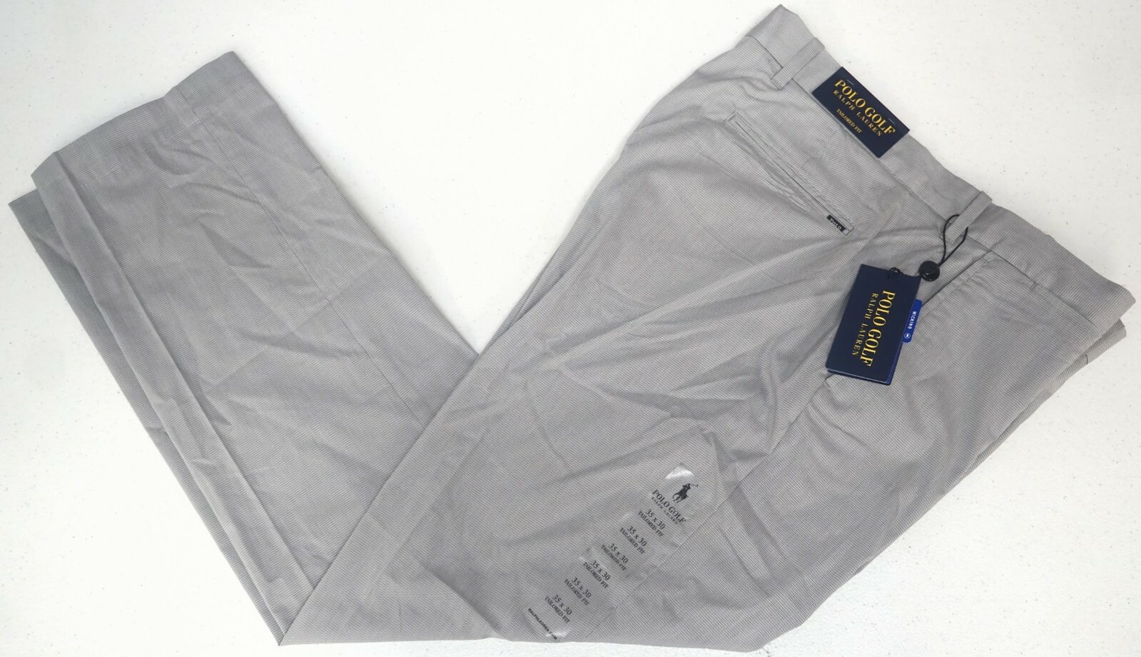 Ralph Lauren Light Gray Check Tailored Fit Pants $125