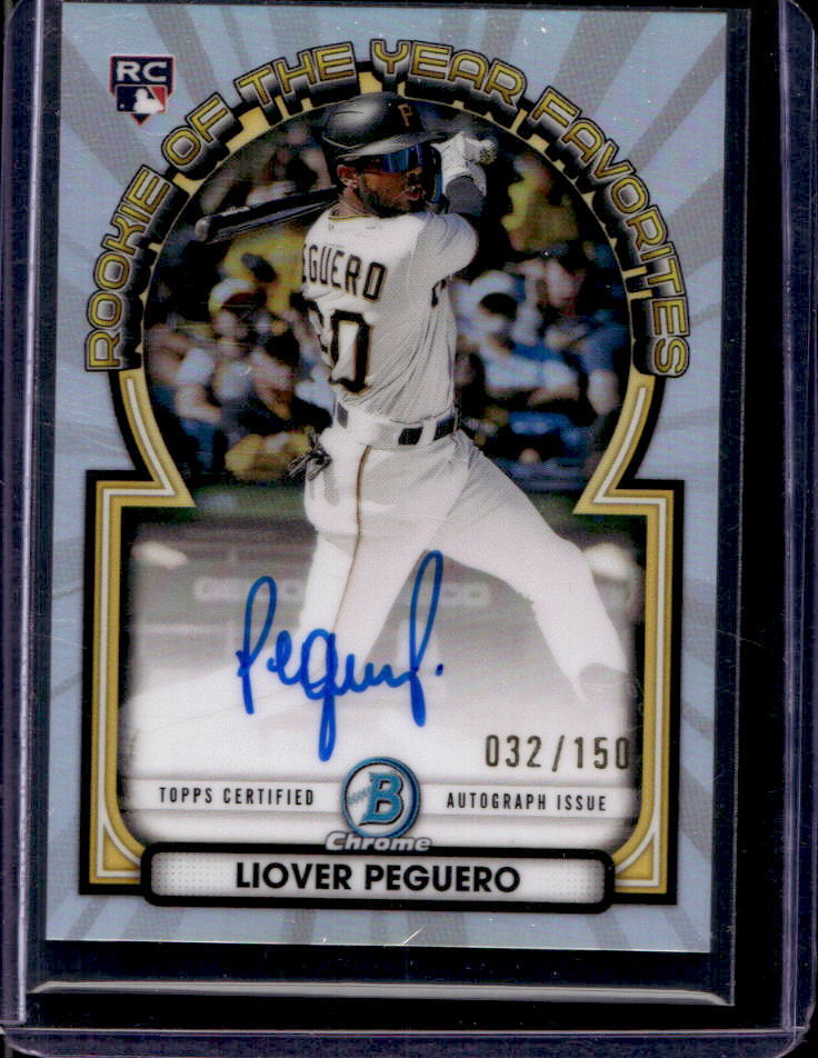 2023 Bowman Liover Peguero Rookie of the Year Favorites Auto RC #32/150