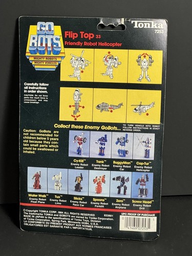 Flip Top Go Bots Transformer Toy Tonka Mighty Robots Vehicles MOC + Stickers - Picture 3 of 7