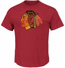 Chicago Blackhawks Pigment Red Heather Big Time Play Short Sleeve T Shirt