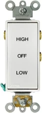 NEW Leviton 5685-W 15 Amp 120/277 Volt High/Low/Off Single Pole Double Throw