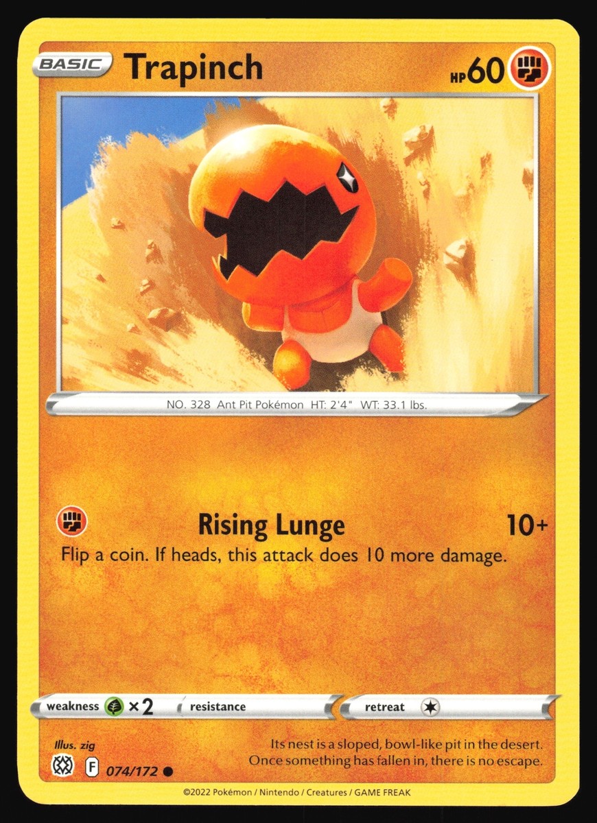 2022 Pokemon TCG Trapinch 074/172 Brilliant Stars Common | eBay