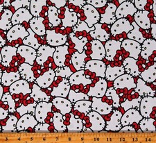 Cotton Hello Kitty Packed Kitty White Kittens Cats Fabric Print by Yard D567.35