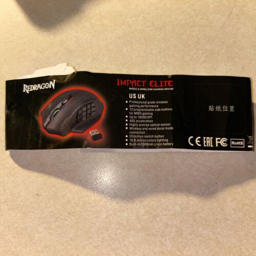 M913 Impact Elite Wireless Gaming Mouse, 16000 DPI Wired/Wireless RGB Gamer Mous - Picture 2 of 2