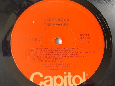 THE BEATLES VG++ Abbey Road Capitol red label SO-383 Lennon