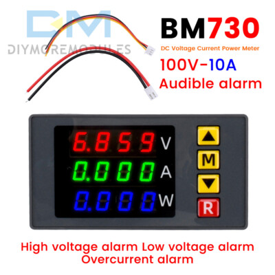 DC 0-100V 10A 1000W LED Digital Voltmeter Ammeter Wattmeter Detector Tester