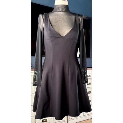 NWT New $160 Anthropologie Sheer Black Layered Dress XS | eBay