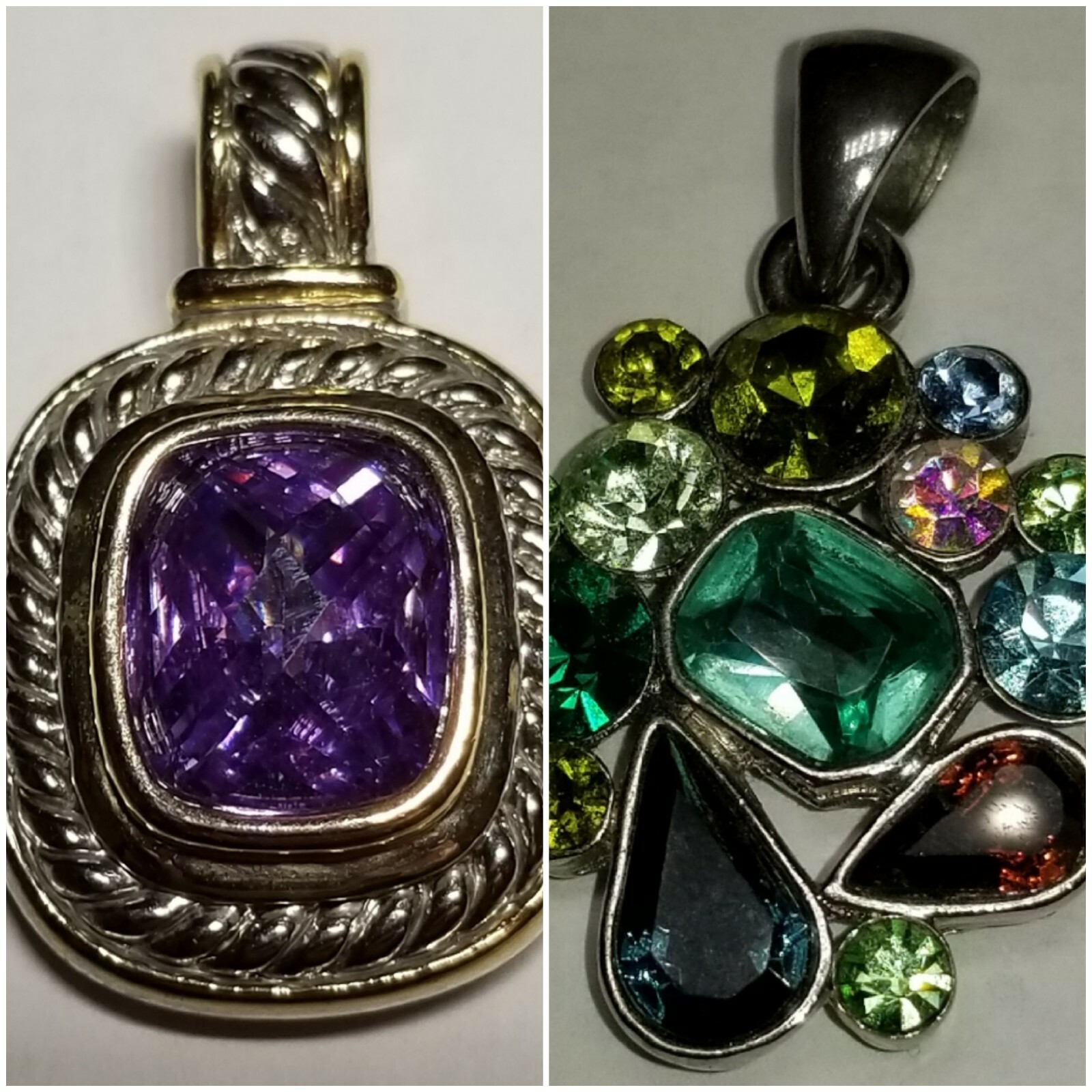 2 Crystal Pendants/Interchangeable Chain - image 1