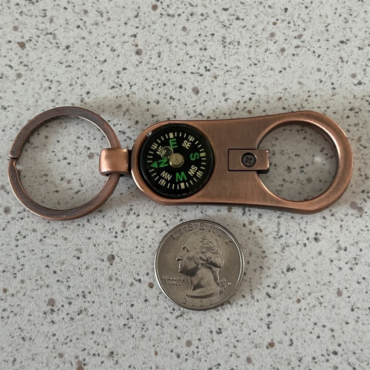 AKOO No Compromise No Surrender Non Working Compass Keychain Key