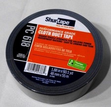 Shurtape PC 618 Performance Grade, Colored Cloth Duct Tape, 48mm x 55m, Black...