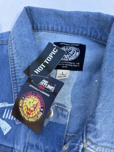 Hot Topic New Japan Pro Wrestling Bullet Club Large Denim Vest Grunge NWT - Picture 2 of 22