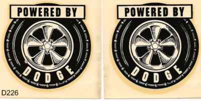 Powered By Dodge water slide decals from the 60's ~NOS~  2pc