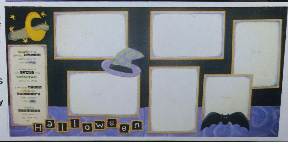 Scrapbook Layout Page Kit 12x12-- 2 Page Layout HALLOWEEN