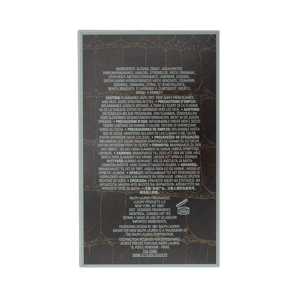 Ralph Lauren Safari Men Eau de Toilette 125ml Spray Men's