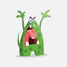Angry Monster Animal Cartoon Vinyl Sticker Decal