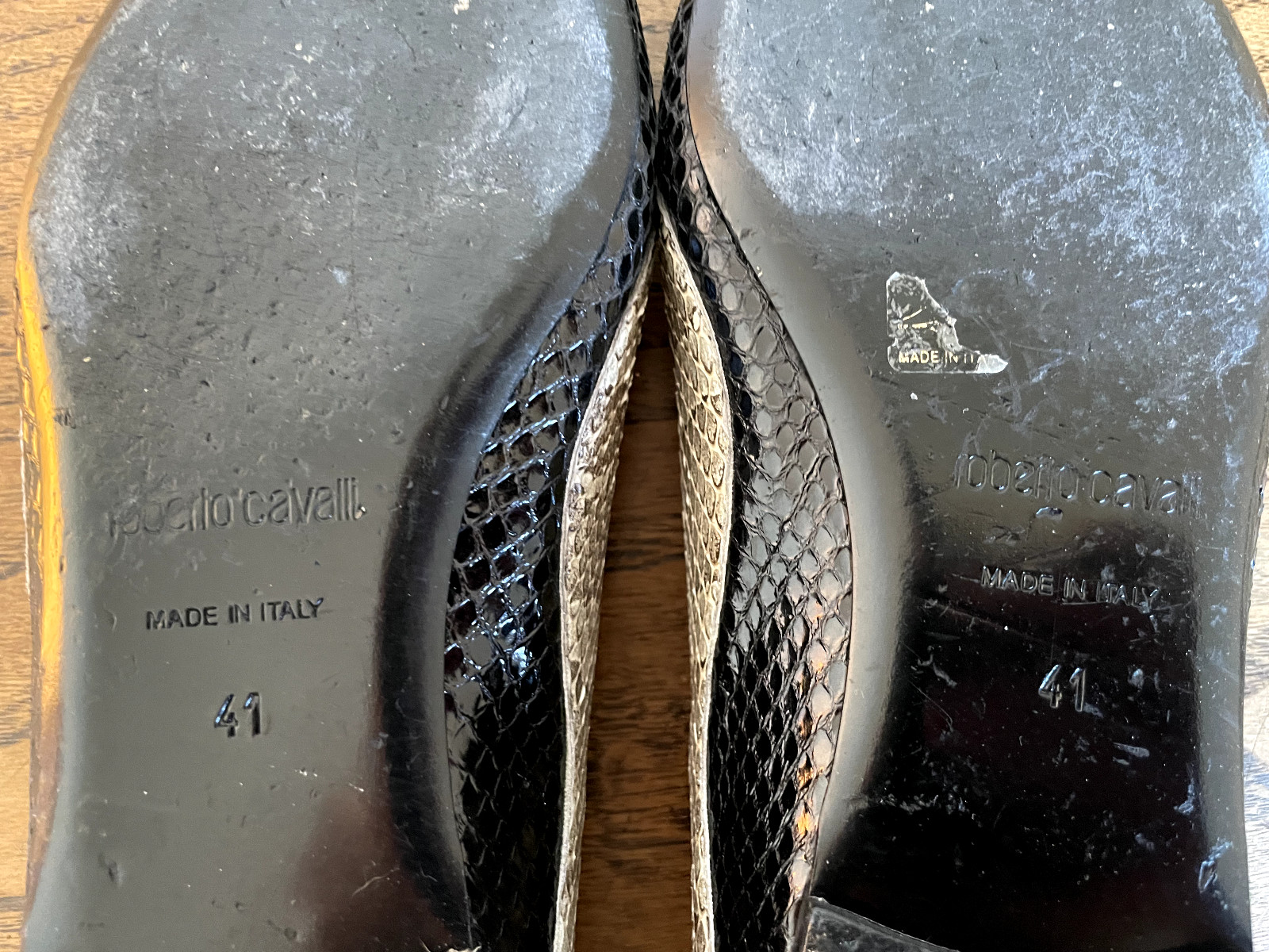 Roberto Cavalli Black Python Detail Pointed Toe B… - image 7