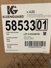 Kleenguard 58533 Disposable Denim Blue Coveralls, Large, 24 Pack, Zipper