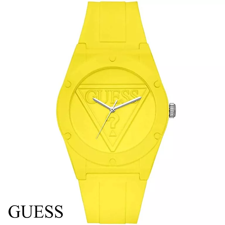 Guess W0979L12 Retro Pop Yellow Silicone Women s Watch NEW eBay