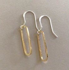 HANDCRAFTED SUNDANCE CHARM LINK EARRINGS HANDMADE SIMPLE ARTISAN JEWELRY