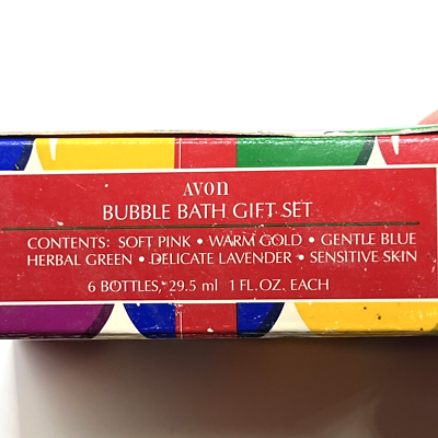 AVONビンテージ　ガラス瓶　6つセット Vintage Avon Bubble Bath Gift Set of 6 Bottles 1.0 oz Each