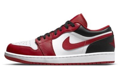 Jordan 1 Low 553558 163 Bulls Red & Black Sneaker Men display picture 1