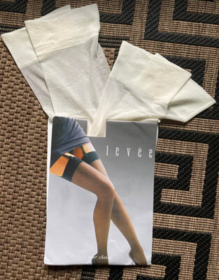 NEU 2 PAAR ! STRAPS-STRÜMPFE HALTERLOS (1)35-37 (2)38-40 LEVEE elfenbein *686112