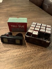VINTAGE TRU-VUE FILM VIEWER STEREOSCOPE W/BOX  14 ROLLING FILMS