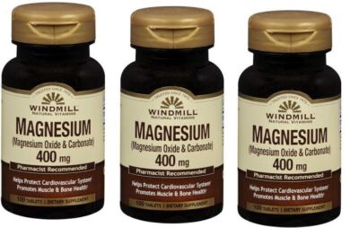 Windmill Magnesium Oxide 400 mg 100 CT each * 3 Pack*