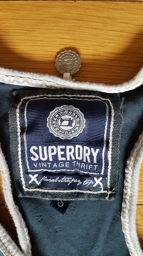 superdry vintage thrift grey long top size s