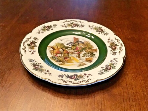 Wood & Sons ASCOT England COTTAGECORE Plate Castle Thatched Village Cottages - Picture 2 of 7