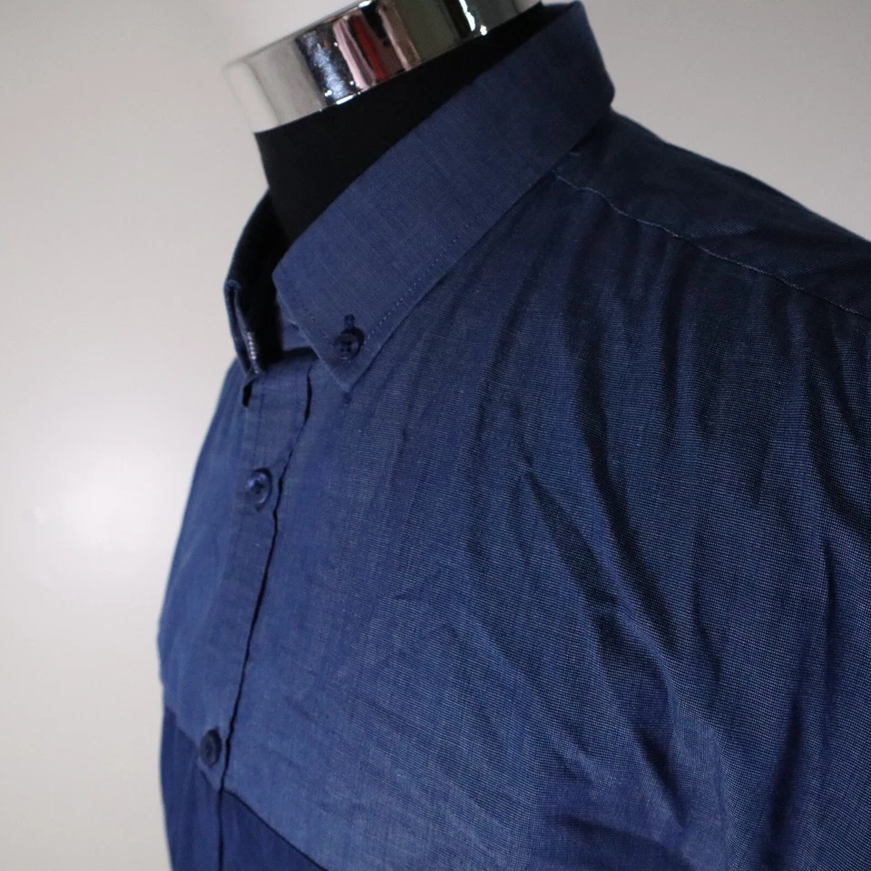 Camisa Steel & Jelly London Para Hombre XL Informal Abotonada Azul Manga Larga Foto 2 de 4