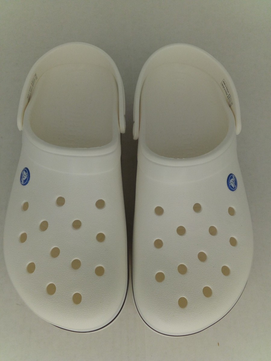 Crocs Unisex Crocband Clog Sandals, White, Men's 10/Women's 12