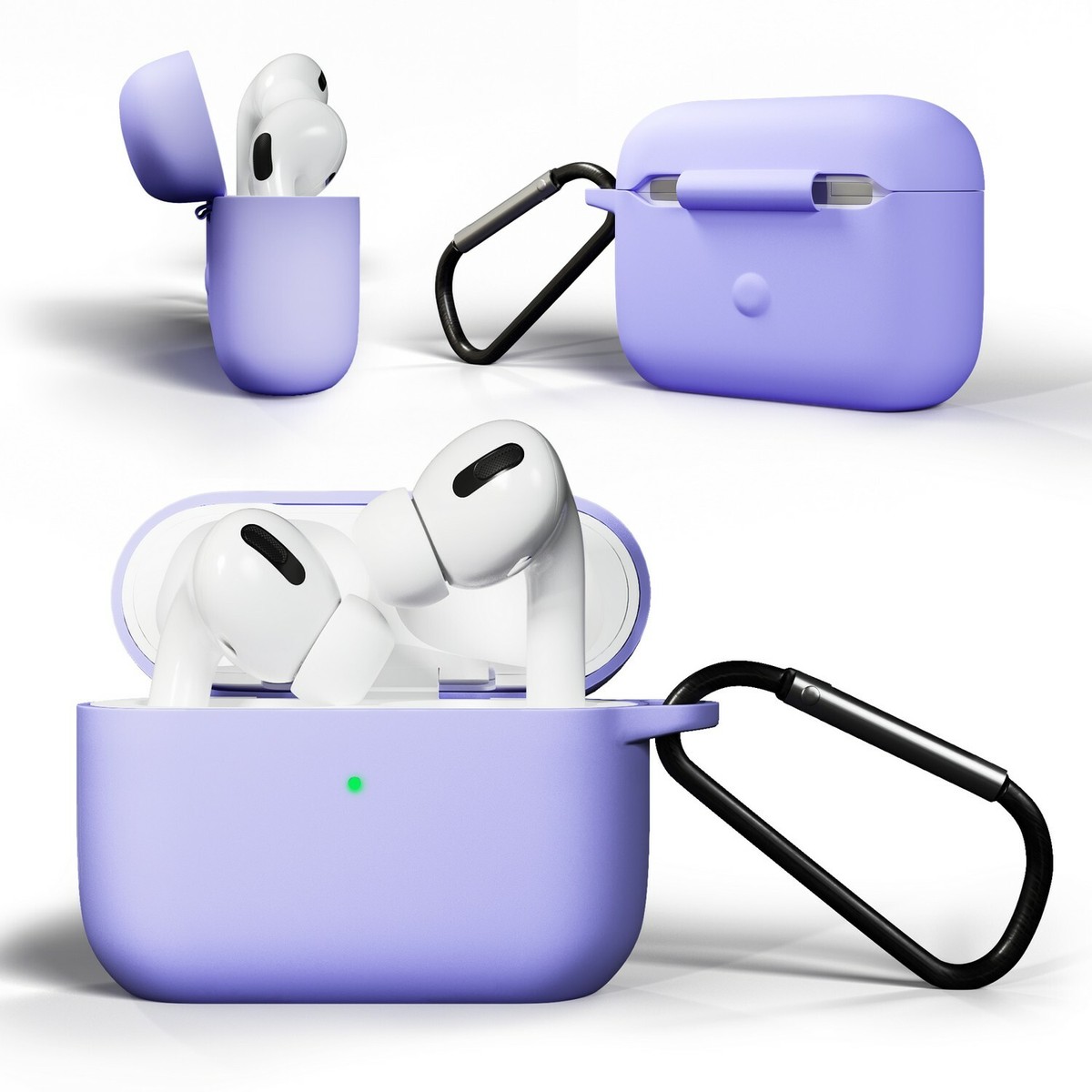 Airpods Pro Full Protective Silicone Case Purple Skin Shock