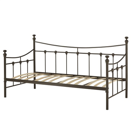 Twin size Contemporary Dark Brown Metal Daybed with Wood Slats FREE SHIPPING - Picture 2 of 4