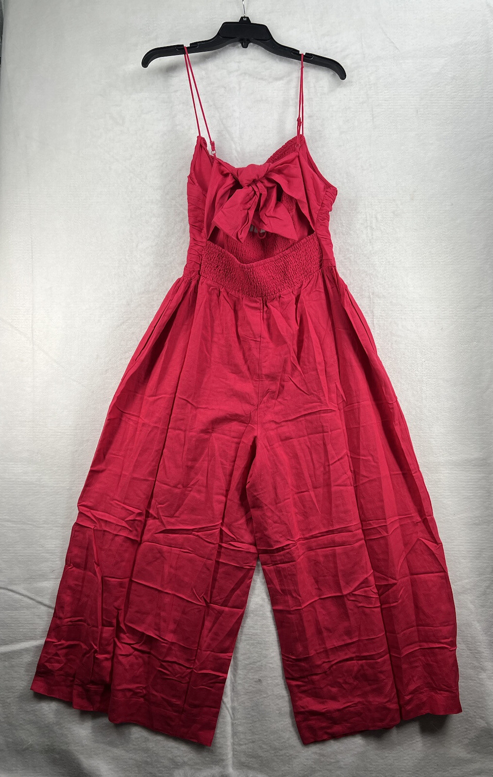 Free People Day Glow OnePiece Size Large Sleeveless Bow Front Wide Leg