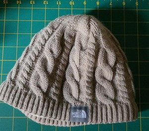 north face fuzzy cable beanie