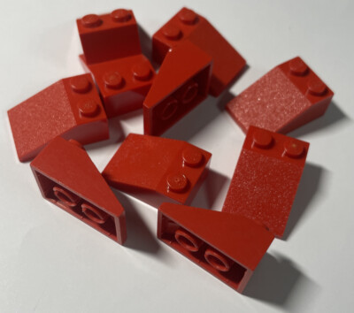 10x LEGO slope STEIN BASIC DACH SCHRÄGSTEIN Red rot Slope  2x3 3298