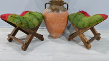 Footstool, pouf ,Ottoman stool, wooden old stool, Turkish stool, pair chair