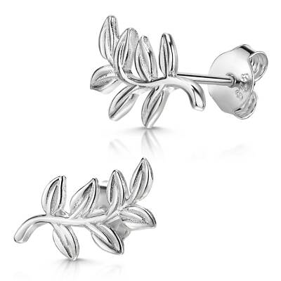 MATERIA Ohrstecker Zweig 925 Silber für Damen