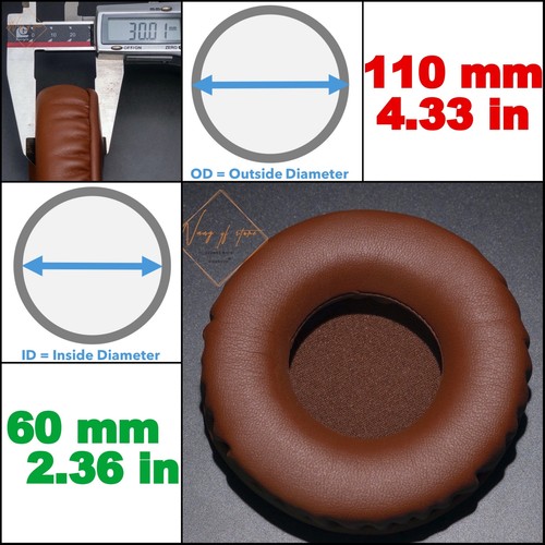 Brown Coffee Full Size Thick Memory Foam Cushions Replacement Ear Pads Headphone - Picture 26 of 26