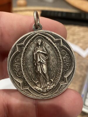 Pendentif Médaille Religieuse Argent Massif – Enfants De Marie, 4,9g, Fabriqué En France
