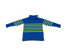 Vtg Danskin Boys Girls Seattle Football Blue Green Turtleneck Shirt 3T 3 1970s